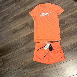 Reebok set: Shorts never been worn,  shirt worn once(: